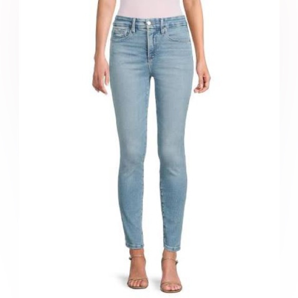 Good American Good Legs High Rise Skinny Jeans Size 28 Light Wash Stretch Denim‎